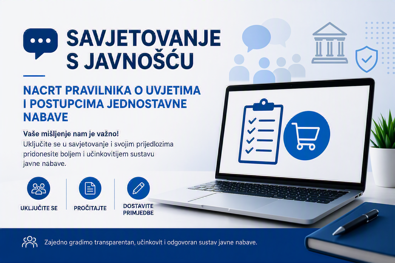 Savjetovanje s javnošću - Nacrt Pravilnika o uvjetima i postupcima jednostavne nabave